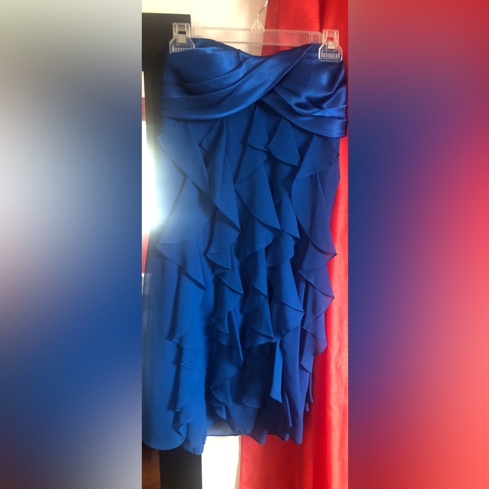 Cache’ Royal blue chiffon cocktail dress